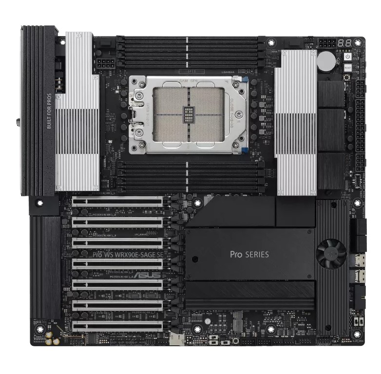 [4711387441152] 4711387441152 ASUS AMD PRO WS WRX90E-SAGE SE sTR5 EEB Workstation Motherboard, 7 x PCIe 5.0 x16, multi-GPU support, 4x M.2 slots, 2x SlimSAS ports and 4 x SATA