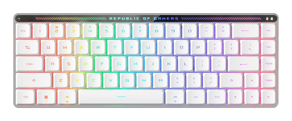 [4711387334409] 4711387334409 ASUS ROG Falchion RX Red Low Profile Wireless Gaming Keyboard, Tri-mode Connection, ROG Omni Receiver, Intuitive control