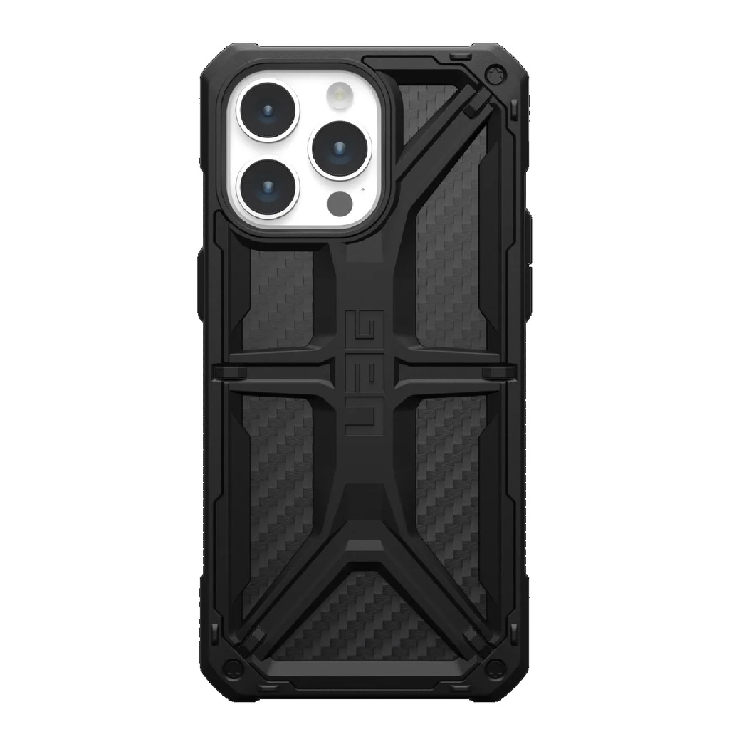 [840283909849] 840283909849 UAG Monarch Apple iPhone 15 Pro Max (6.7") Rugged Case - Carbon Fiber (114298114242), 20ft. Drop Protection (6M), Tactical Grip, 10 Years Warranty