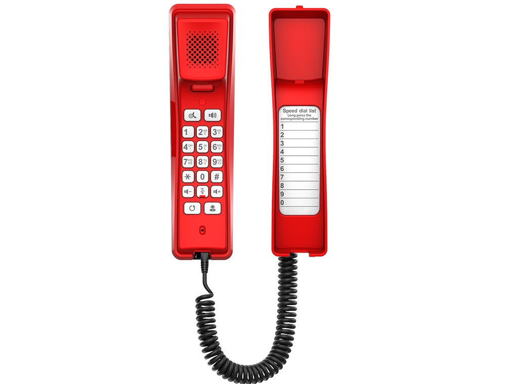[6937295604153] 6937295604153 Fanvil H2U Compact IP Phone, 2 SIP Lines, HD Audio, Desk/Wall Mount, 10 Speed Dial Keys, PoE, 3 Way Conference, 2 Year Warranty - Red