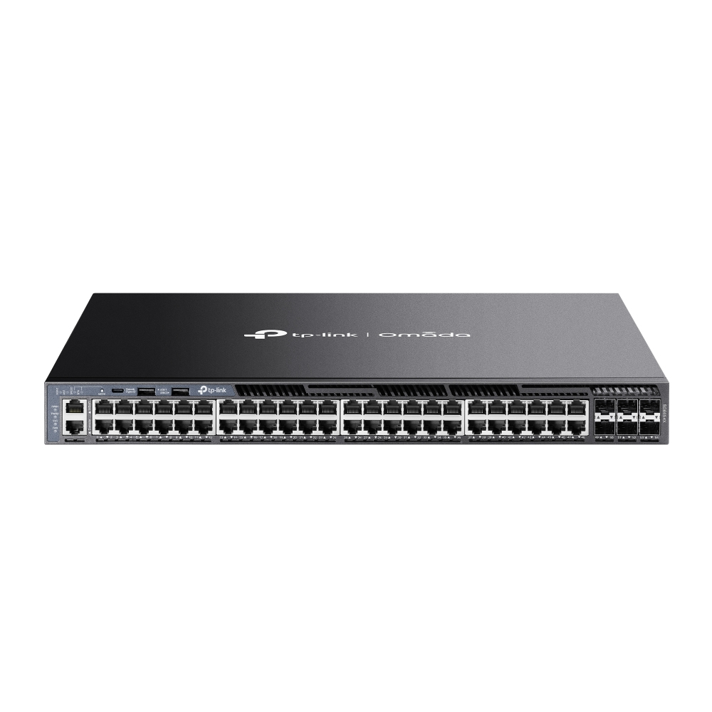 [4895252501452] 4895252501452 TP-Link SG6654X Omada 48-Port Gigabit Stackable L3 Managed Switch with 6 10GE SFP+ Slots, 48× Gigabit RJ45 Ports, 6× 10G SFP+ Slots, RJ45/Type C USB C