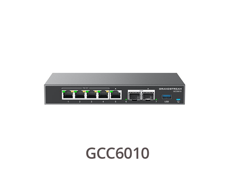 [IPG-GCC6010] IPG-GCC6010 Grandstream GCC6000 Built-in IPPBX (10 Users, 4 Concurrent Calls) + enterprise-grade firewall + VPN Router + 2 x 2.5 Gb, 5 x GigE Network Switch