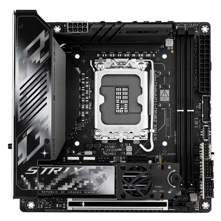 [4711387755273] 4711387755273 ASUS ROG STRIX Z890-I GAMING WIFI LGA1851 Mini-ITX Motherboard 96GB, 1x DDR5, 2 x PCIe 5.0 x16 slots, 2 x M.2 slots, 2 x SATA 6Gb/s