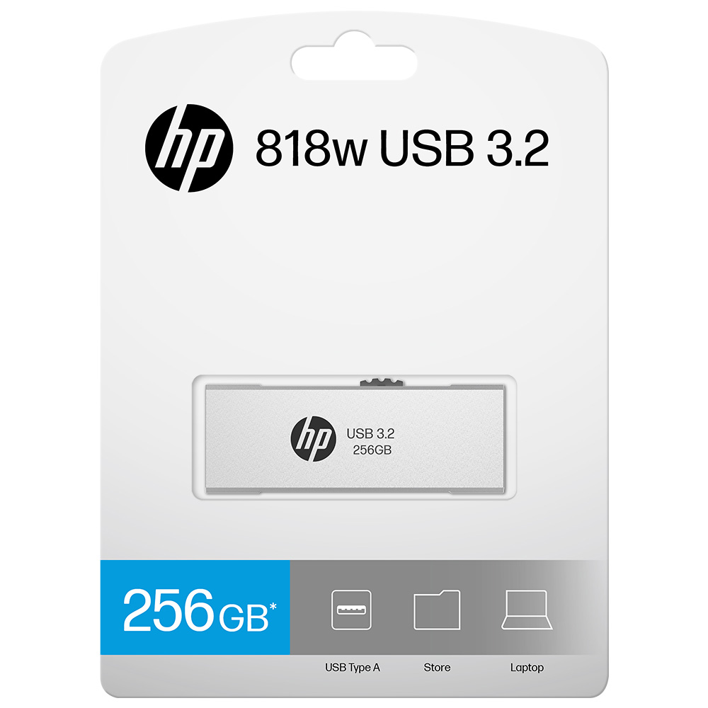 [4718006456665] 4718006456665 (LS) HP x818w 256GB USB3.2 Flash Drive Silver, PCBA 3.2 Read Performance  up to 100 MB/s