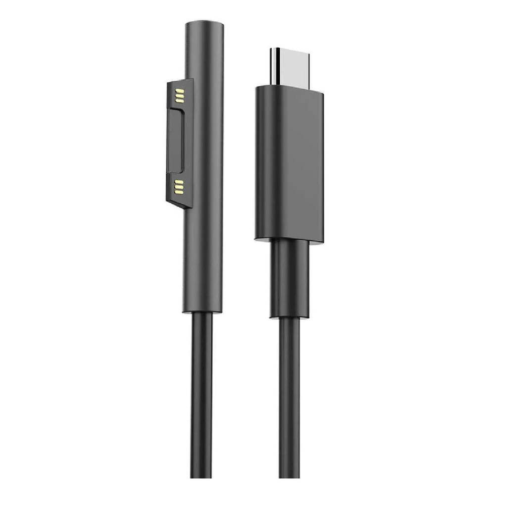 [6976552042840] 6976552042840 Generic USB-C To Microsoft Surface Laptop Cable (1.5M) Black - 3A, Surface Pro, Surface Go, Surface Book, Magnetic Connection, Support USB-PD