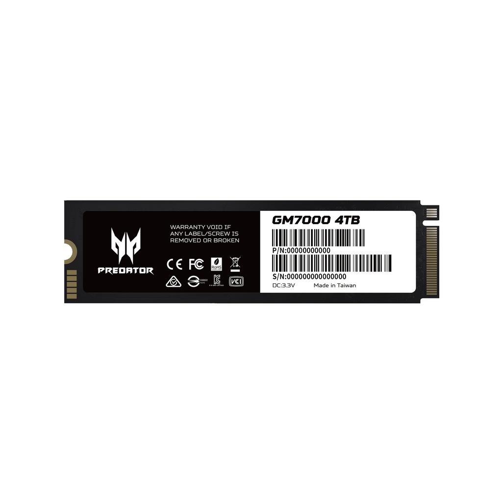 [6955914613928] 6955914613928 PREDATOR GM7000 1TB (with HS) NVMe PCIe SSD Dram cache , Read up to 7400, write up to 6400 MB/s  (TLC) can go with free Heatsink