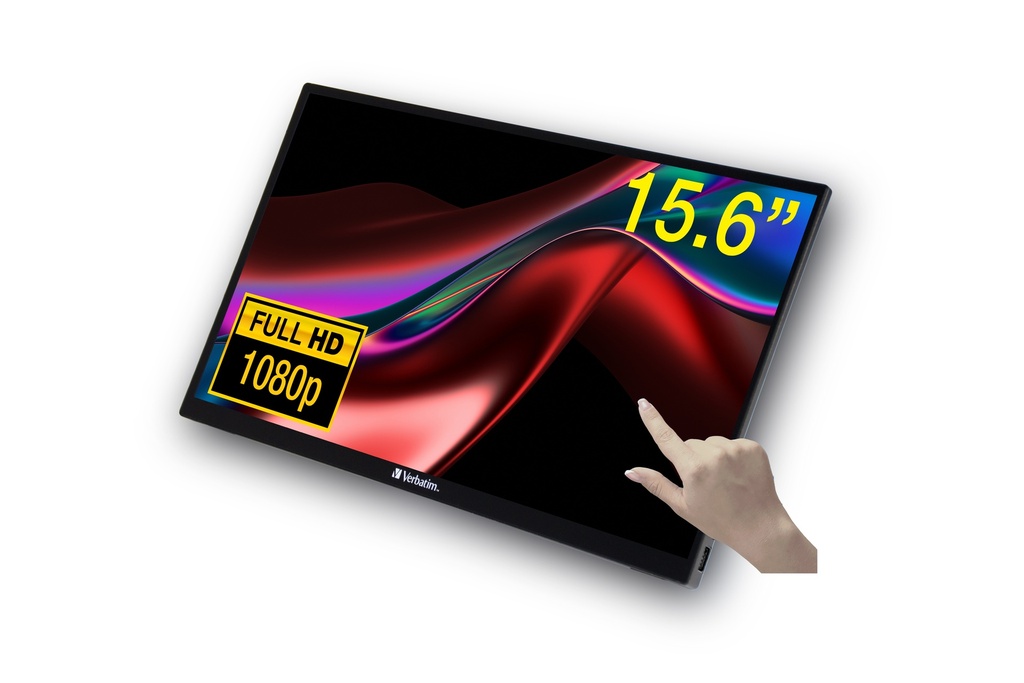 [23942495925] 23942495925 Verbatim 15.6" IPS Touch Montior  Full HD 1920 x 1080 USB-C Powered Business Mobile Portable Monitor - Tilt, Speaker, Earphone, VESA 50mm x 50mm
