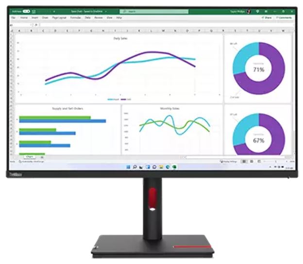 196801200692 LENOVO ThinkVision T32H-30 31.5"/32" 60Hz QHD Monitor 2K 2560x1440 16:9 4ms IPS Height Adjustable Tilt Pivot Swivel HDMI DP Ethernet USB VESA 3yr wty