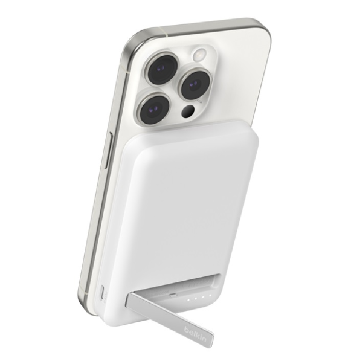 [745883872060] 745883872060 Belkin BoostCharge Qi2 15W 5K Magnetic Power Bank - White(BPD006BTWH), 2xUSB-C, 1M USB-C to USB-C Cable, 15W Total Power