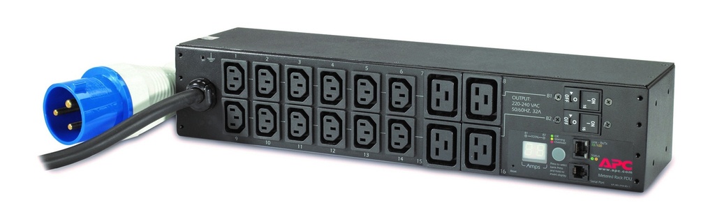 [731304331520] 731304331520 APC NetShelter Metered Rack PDU, 2U, 1PH, 7.4kW 230V 32A, x12 C13 and x4 C19 outlets, IEC 309 cord