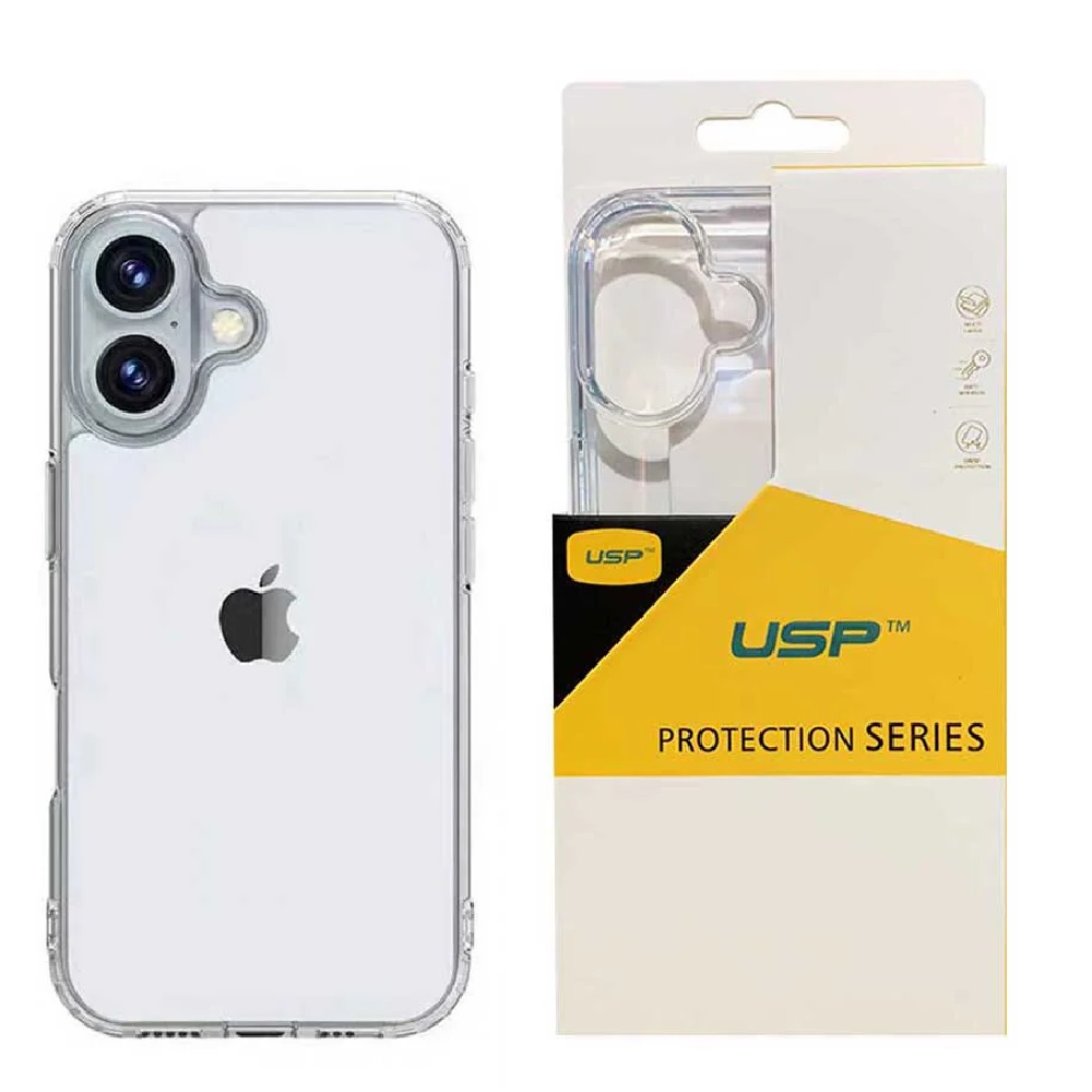 [6976552042161] 6976552042161 USP Apple iPhone 16 Plus (6.7") Clear Rock Shockproof Case - Ultra-Thin, Lightweight, Non-Slip, Multi-Layer, Strong And Durable Materials