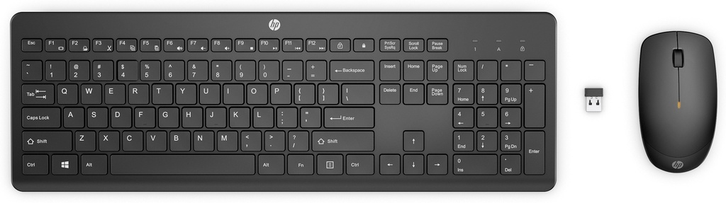 [198122958986] 198122958986 HP 235 USB Wireless Keyboard  Mouse Combo Reduced-sized  Low-Profile Quiet Keys Easy Cleaning Plug  Play for Notebook Desktop PC MAC