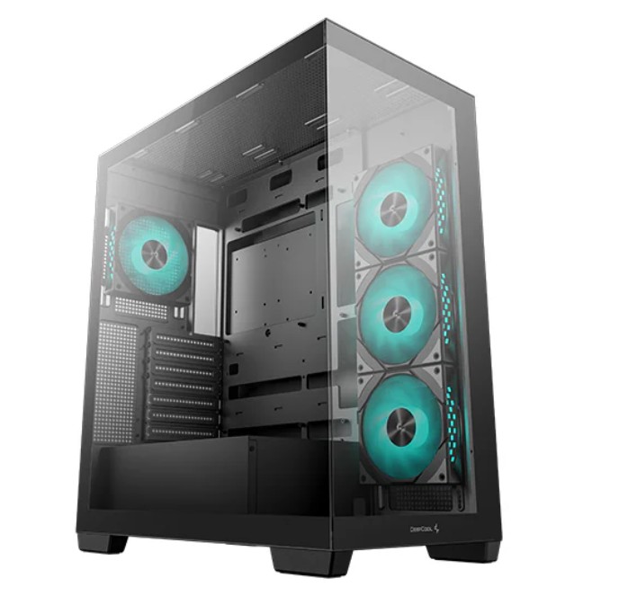 [6933412765172] 6933412765172 DeepCool G580 4F Panoramic ATX Mid-Tower Case, 4 x Pre Installed Fans Single Chamber, Support Up to 2x 360mm Radiators, Front 2x USB3.0