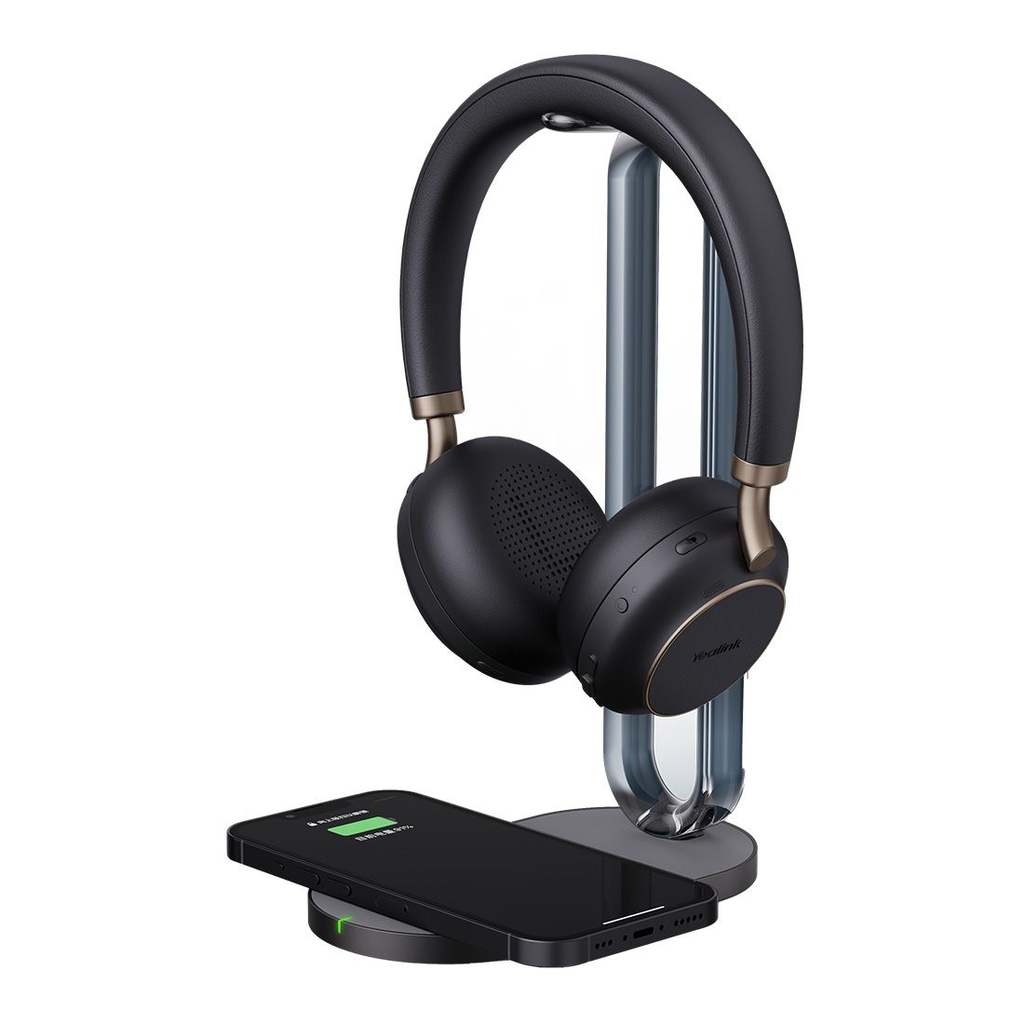 [IPY-BH76P-UC-CA-CS] IPY-BH76P-UC-CA-CS Yealink BH76 Plus with Charging Stand UC Black USB-C/A Bluetooth Stereo Headset, 5Mic Beamforming Noise Cancellation Talk time up to 35h