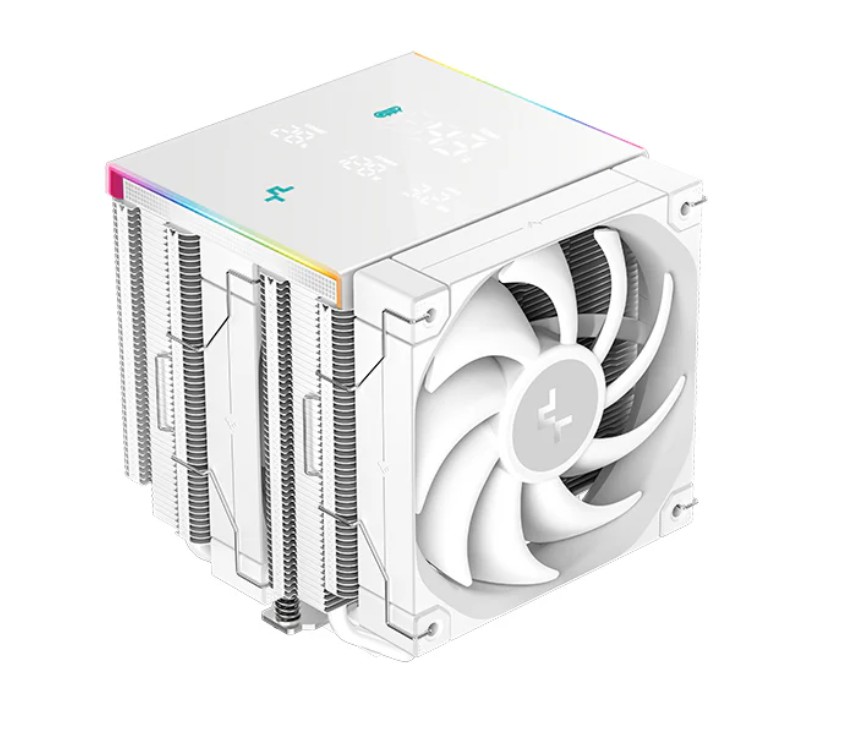 [6933412728825] 6933412728825 DeepCool AK620 Digital Pro White High Performance Dual Tower CPU Cooler, 6 Copper Heat Pipes, Real-time Vitals Status Screen, Dual FT12 SE FDB PWM Fan