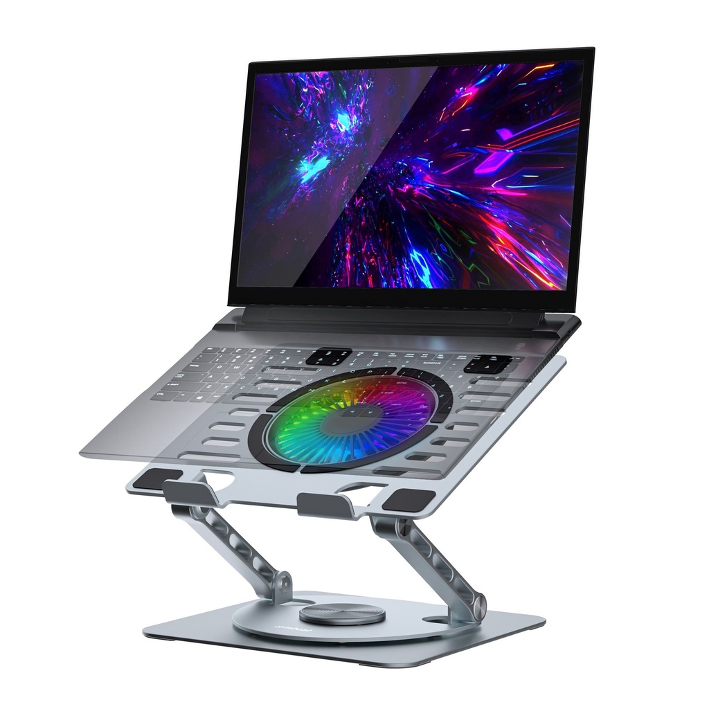 [9346396003951] 9346396003951 mbeat Stage S8 Rotating Laptop Stand with RGB Cooling Fan and USB Ports Material: Aluminium alloy Package Weight: 1.08kg