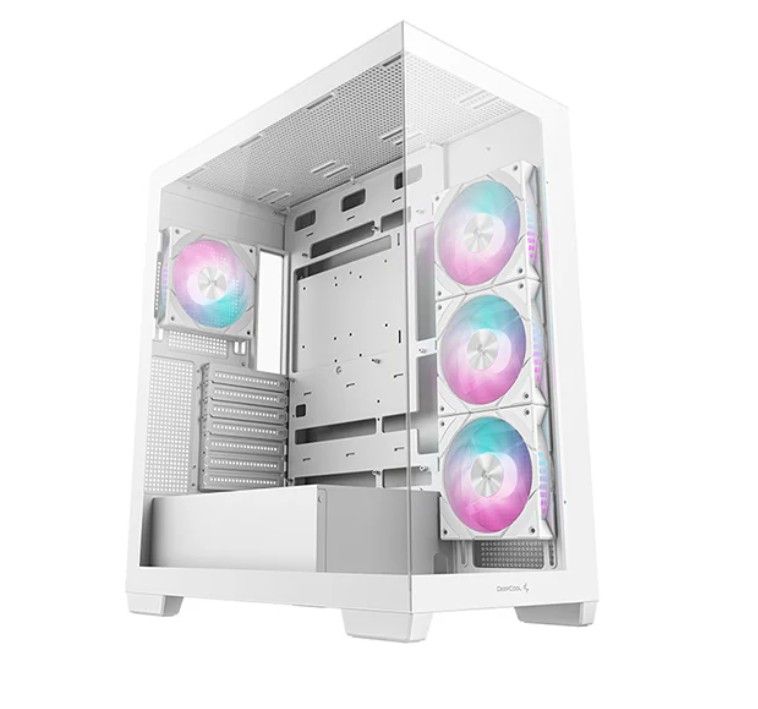 [6933412765189] 6933412765189 DeepCool CG580 4F WH (White)Panoramic ATX Mid-Tower Case, 4 x Pre Installed Fans Single Chamber, Support Up to 2x 360mm Radiators, Front 2x USB3.0