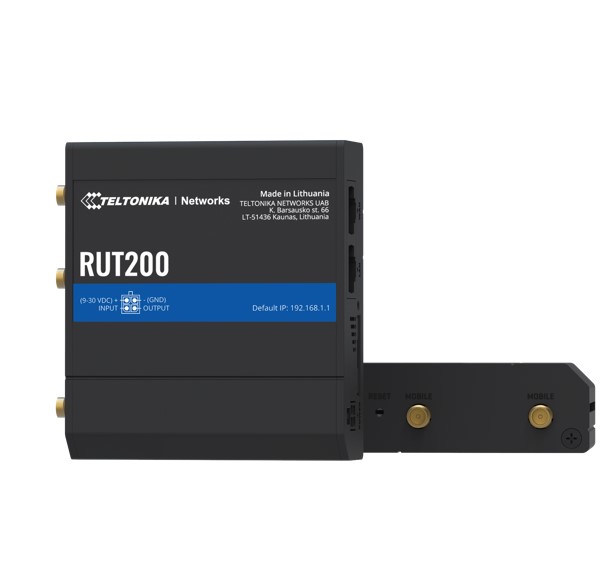 [4779051840229] 4779051840229 Teltonika RUT200 Industrial Cellular Router, WAN Failover, Compact and Reliable Industrial 4G LTE Router/Firewall, PSU included