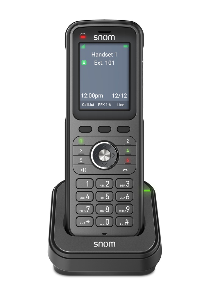[IPS-M56] IPS-M56 SNOM M56 DECT Handset, 2.4-inch colour display, 6 programmable LED function keys, IP67 protection class, 12 hours talk time, Bluetooth support, SCE