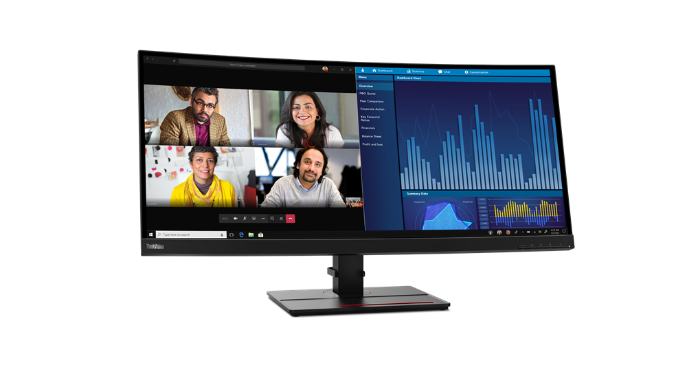 197532306691 LENOVO ThinkVision P34W-20 34" 60Hz QHD IPS Monitor 4K 3440 x 1440 21:09 4ms Height Adjustable Tilt Swivel HDMI DP Ethernet USB Speakers VESA 3yr wty