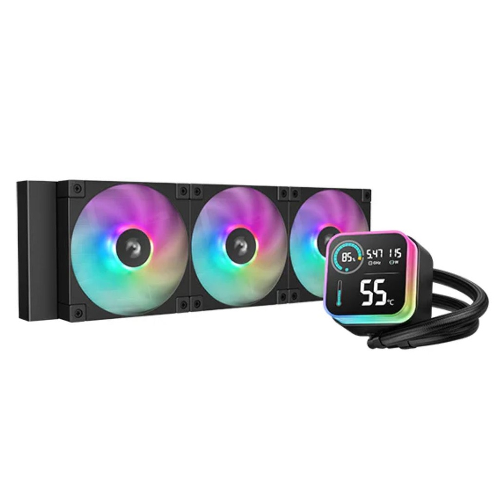 [6933412729167] 6933412729167 DeepCool LQ360 360mm Liquid Cooler, 3 xFD12 ARGB Fans, Hydro Bearing, LED Digital Display