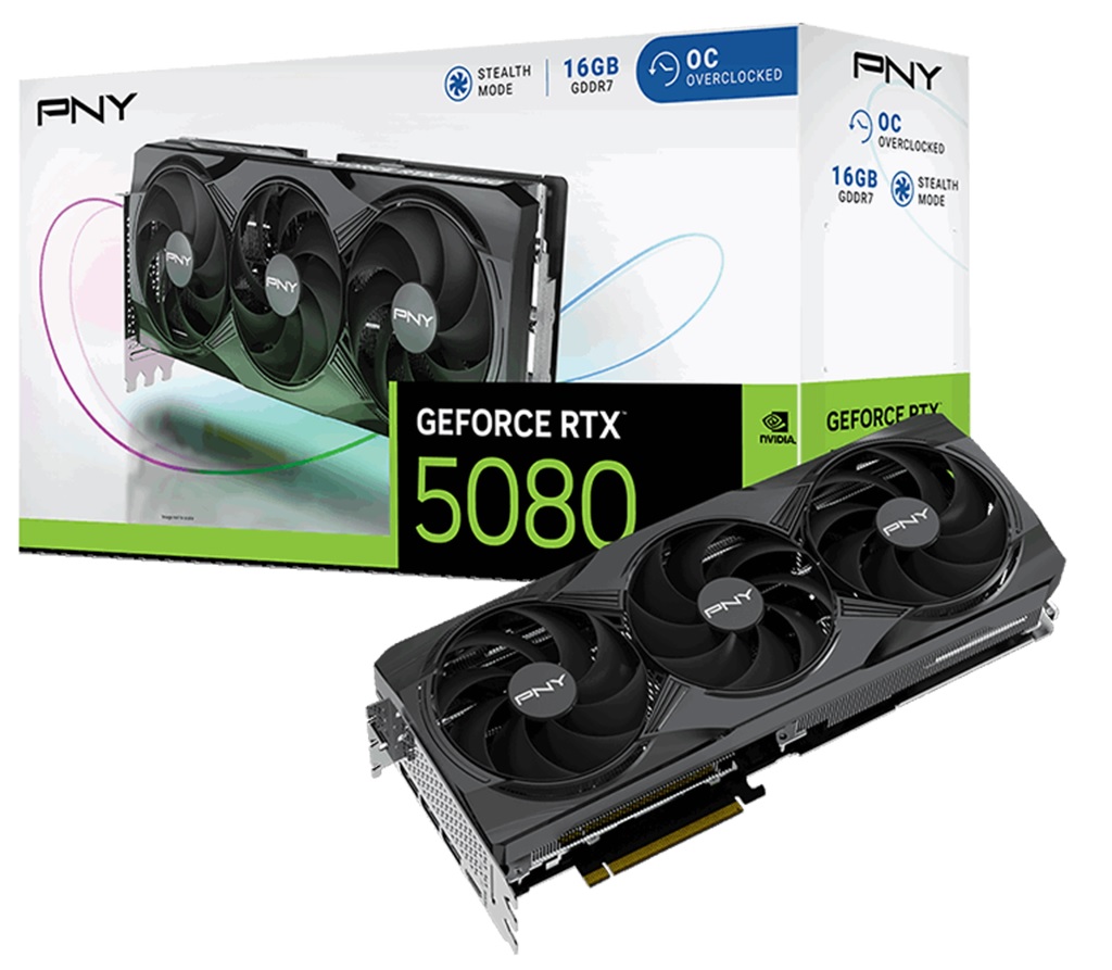 [4718006457297] 4718006457297 PNY GRAPHICS CARD,RTX5080,16GB,TRPLFAN,OC,PB,PNY GPU
