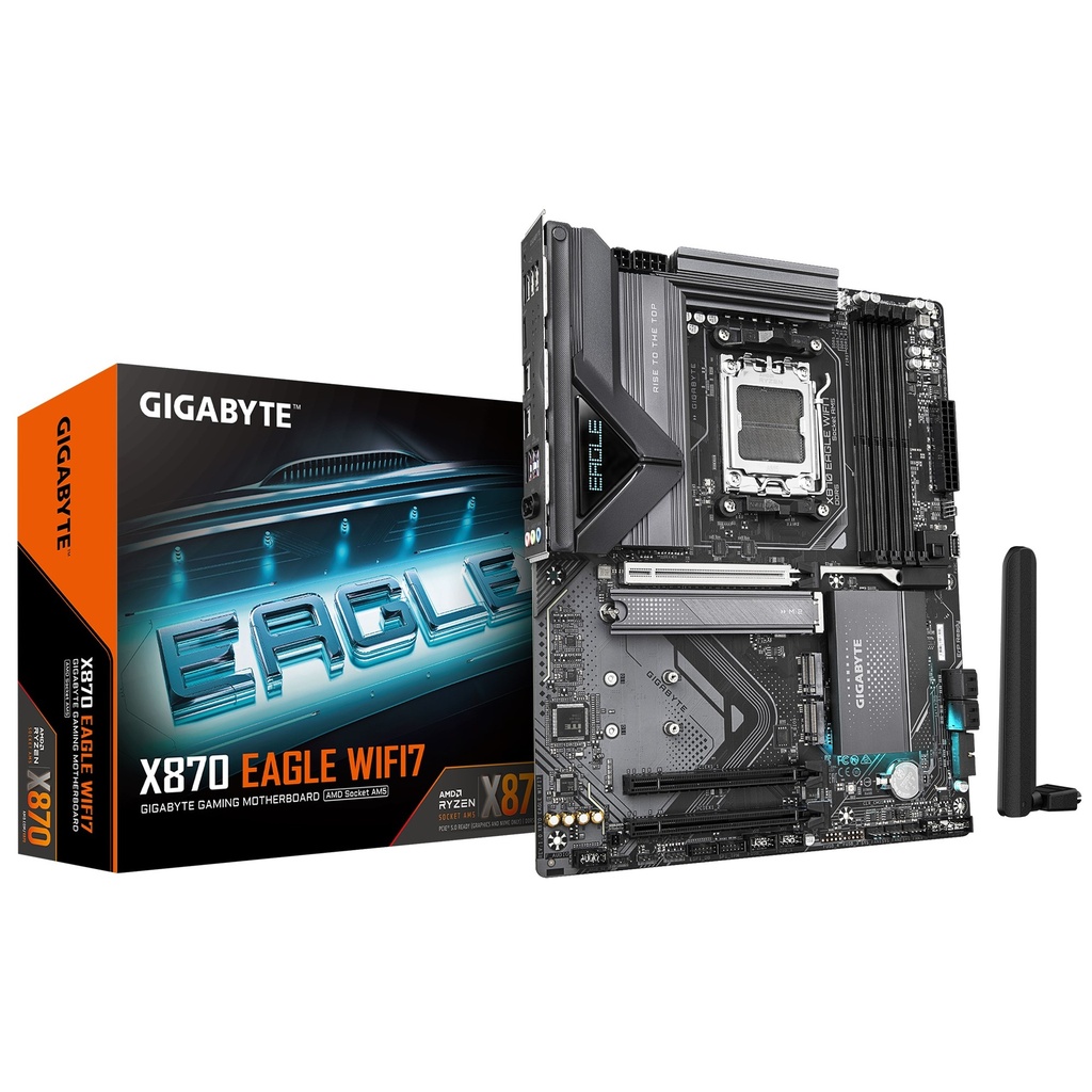 [4719331864996] 4719331864996 Gigabyte X870 EAGLE WIFI7 AMD AM5 ATX Motherboard 4x DDR5~256GB,3x PCIe x16, 3x M.2, 4x SATA 6, 4x USB 3.2, 4x USB2.0, 2x USB-C