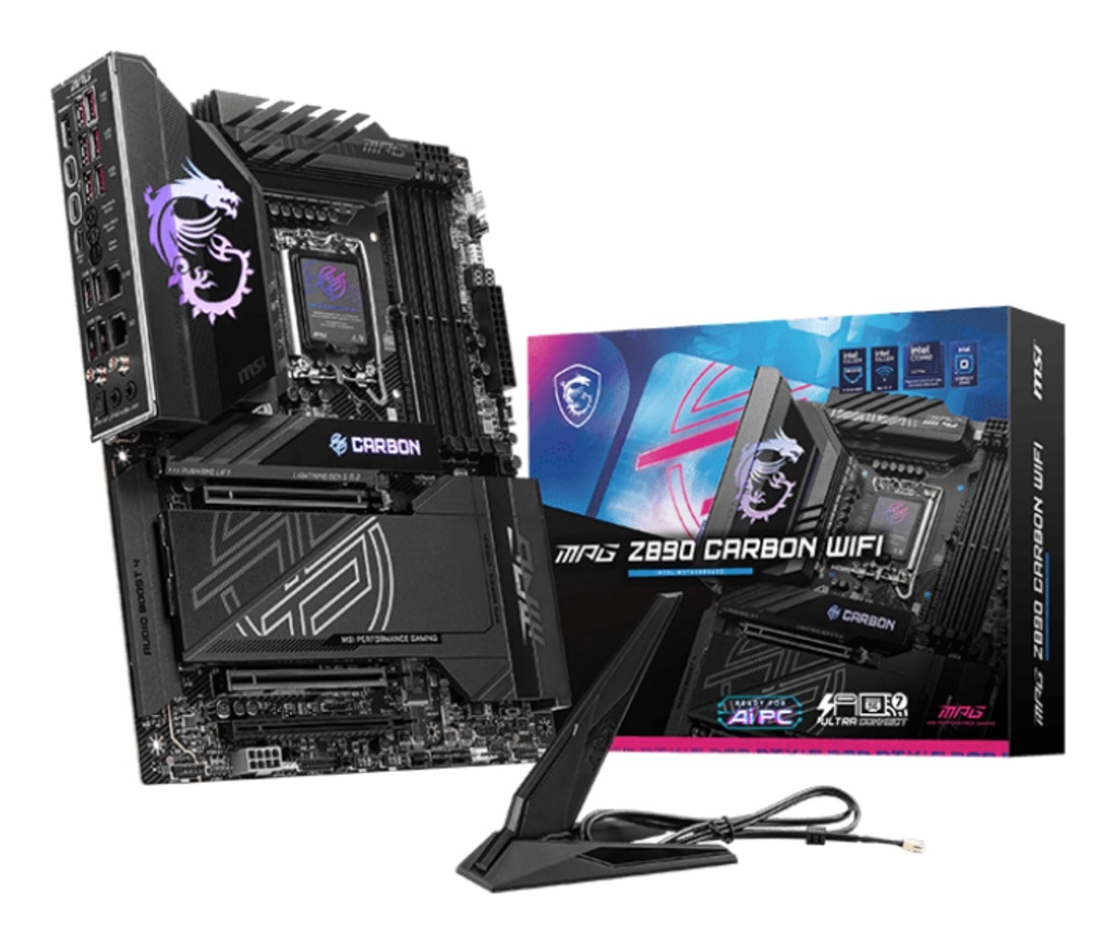[4711377260794] 4711377260794 MSI MPG Z890 CARBON WIFI INTEL Z890  Motherboard, 4x DDR5 256GB, 3x PCI-E x 16, 5x M.2, 4x SATA 6G, 10x USB 3, 3x USB-C