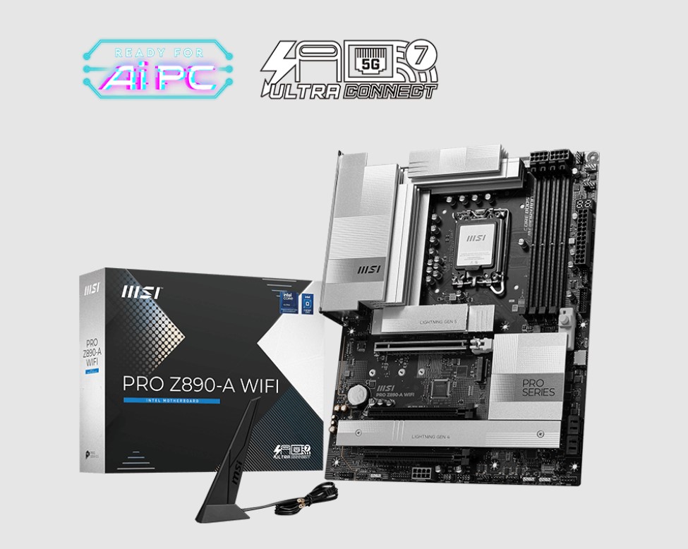 [4711377259729] 4711377259729 MSI PRO Z890-A WIFI INTEL Z890  Motherboard, 4x DDR5 256GB, 3x PCI-E x 16, 4x M.2, 4x SATA 6G, 7x USB 3, 3x USB-C