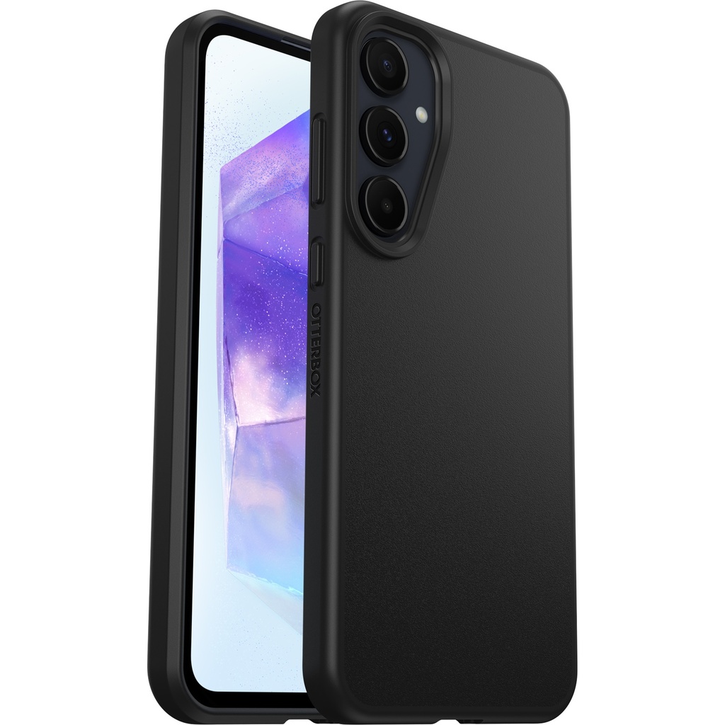 Otterbox React Samsung Galaxy A55 5G (6.6") Case Black - (77-95412), Antimicrobial, DROP+ Military Standard, Raised Edges, 7 Years Warranty