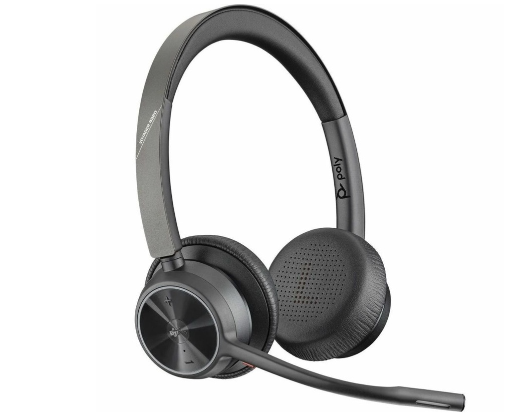 Plantronics/Poly Voyager 4320 UC Headset with usb-A dongle, UC certified, Dual Ear, Wireless,  Noise canceling boom, Acoustice Fence, Soun