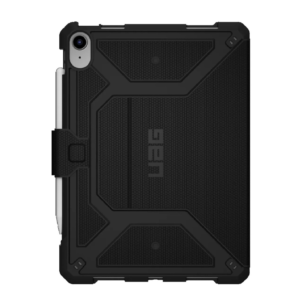 UAG Metropolis Apple iPad (10.9") (10th Gen) Folio Rugged Case - Black (123396114040), DROP+ Military Standard, Adjustable Stand, 1 Year Warranty