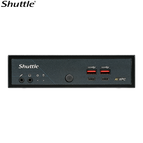 Shuttle AI XPC, Intel ® Meteor Lake Core Ultra 5 125H processor, 2x DDR5, 3x M.2 2280, 2x HDMI, 2x DP, 8x USB, 4x 2.5G LAN, 1x M.2 2230
