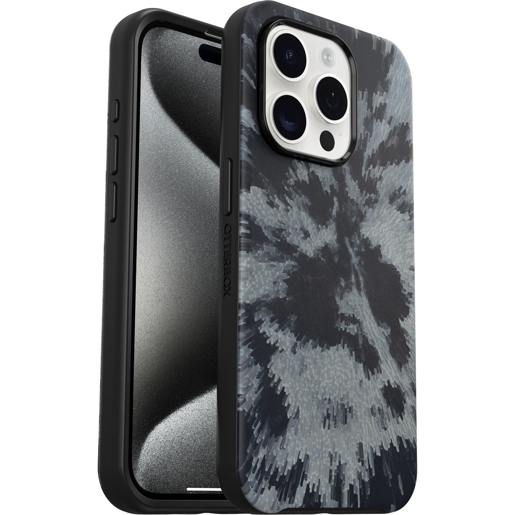 OtterBox Symmetry+ MagSafe Apple iPhone 15 Pro (6.1") Case Burnout Sky (Black) - (77-93361),Antimicrobial, DROP+ 3X Military Standard,7 Years Warranty