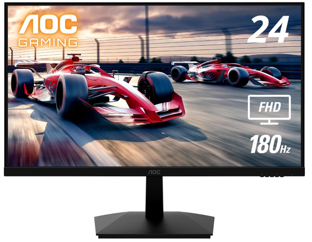 AOC 23.8" 24G15N 180hz, 1ms, FHD 1080,  HDR Mode, AdaptiveSync VA, 300 Cd/m2, HDMI 2.0, Display Port 1.4. Gaming Monitor