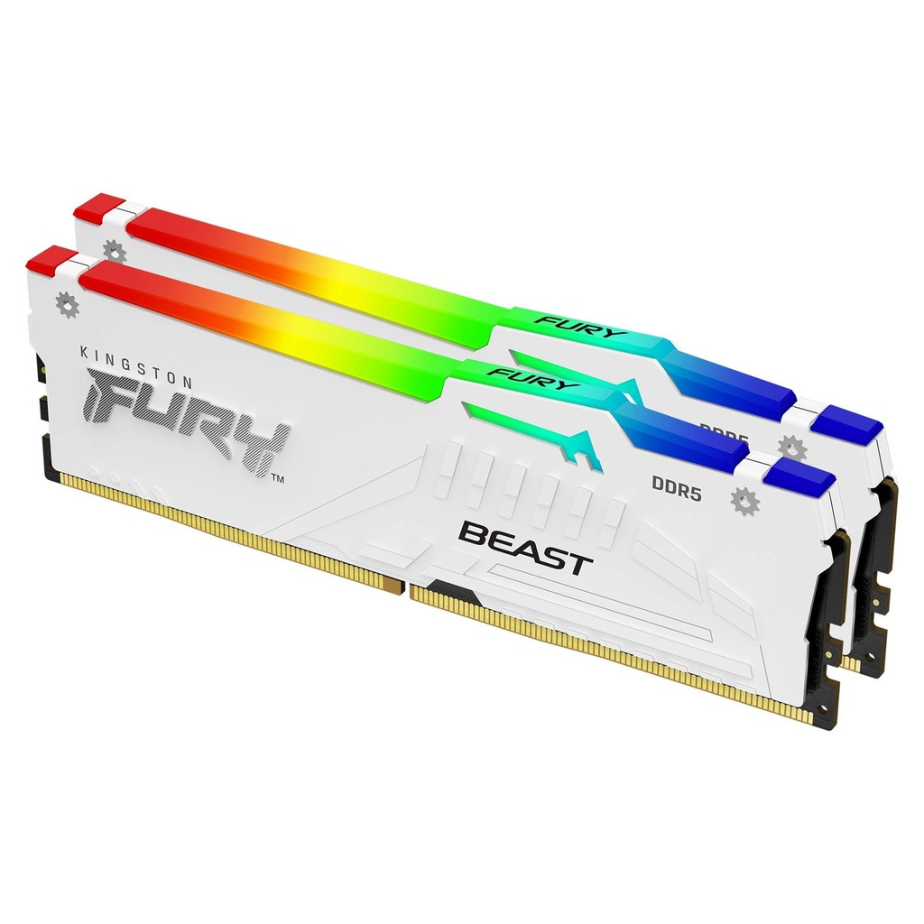[KF552C36BWEAK2-32] KF552C36BWEAK2-32 Kingston Fury Beast White RGB Expo 32GB 5200MT/s DDR5 CL36 DIMM Desktop Gaming Memory Kit with 2 -