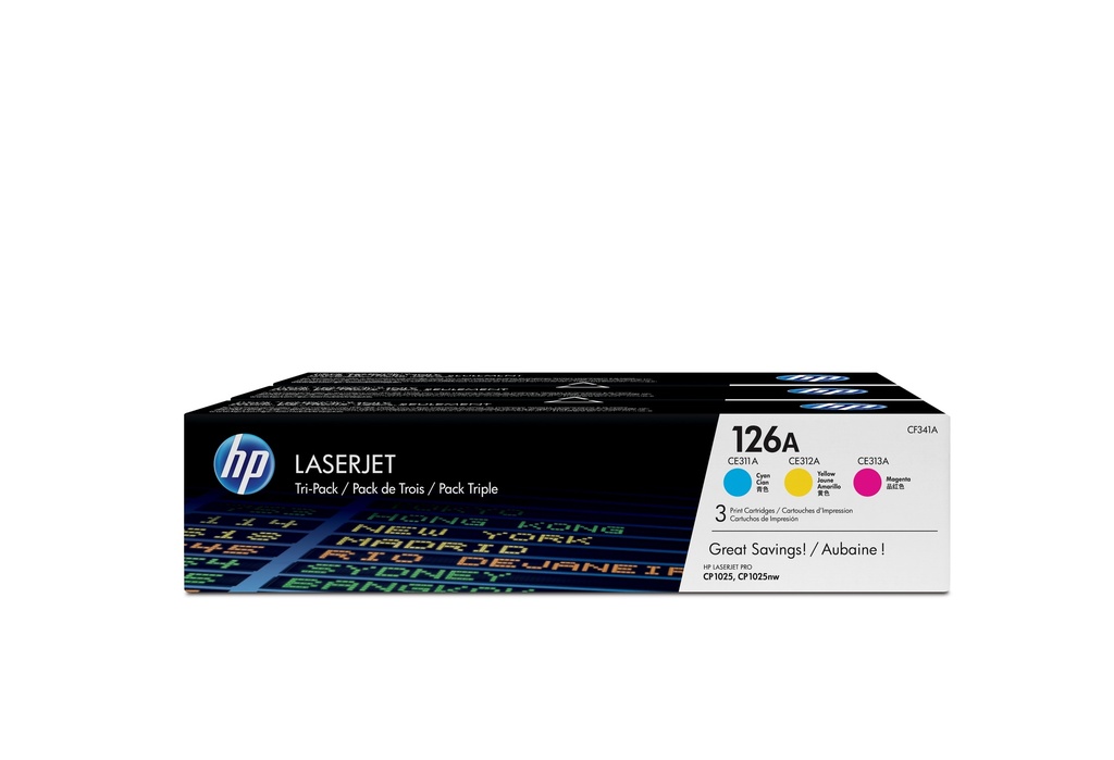 [CF341A] CF341A HP 126A CYM Tri-Pack CLJ Pro CP1025 Toner Cartridge