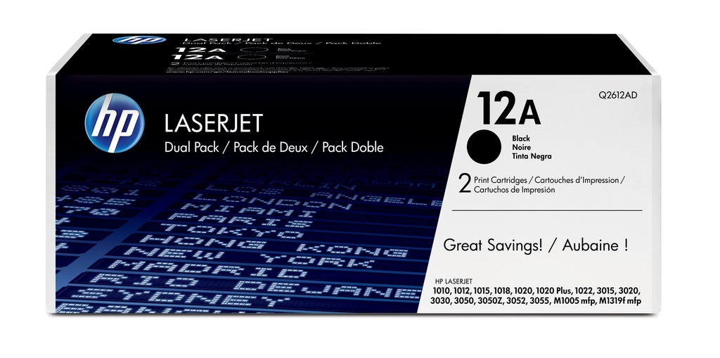 [Q2612AD] Q2612AD HP LASER JET 1000/3000 CARTRIDGE DUAL PACK