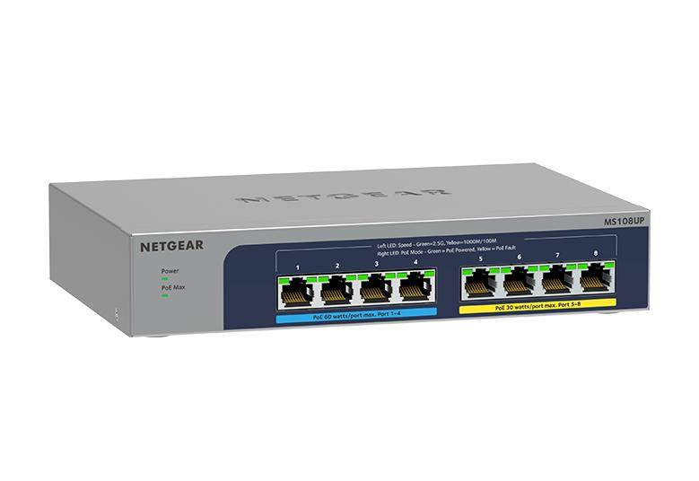 [MS108UP-100AUS] MS108UP-100AUS NETGEAR 8-port Ultra60 PoE++ Multi-Gigabit (2.5G) Ethernet Unmanaged Switch