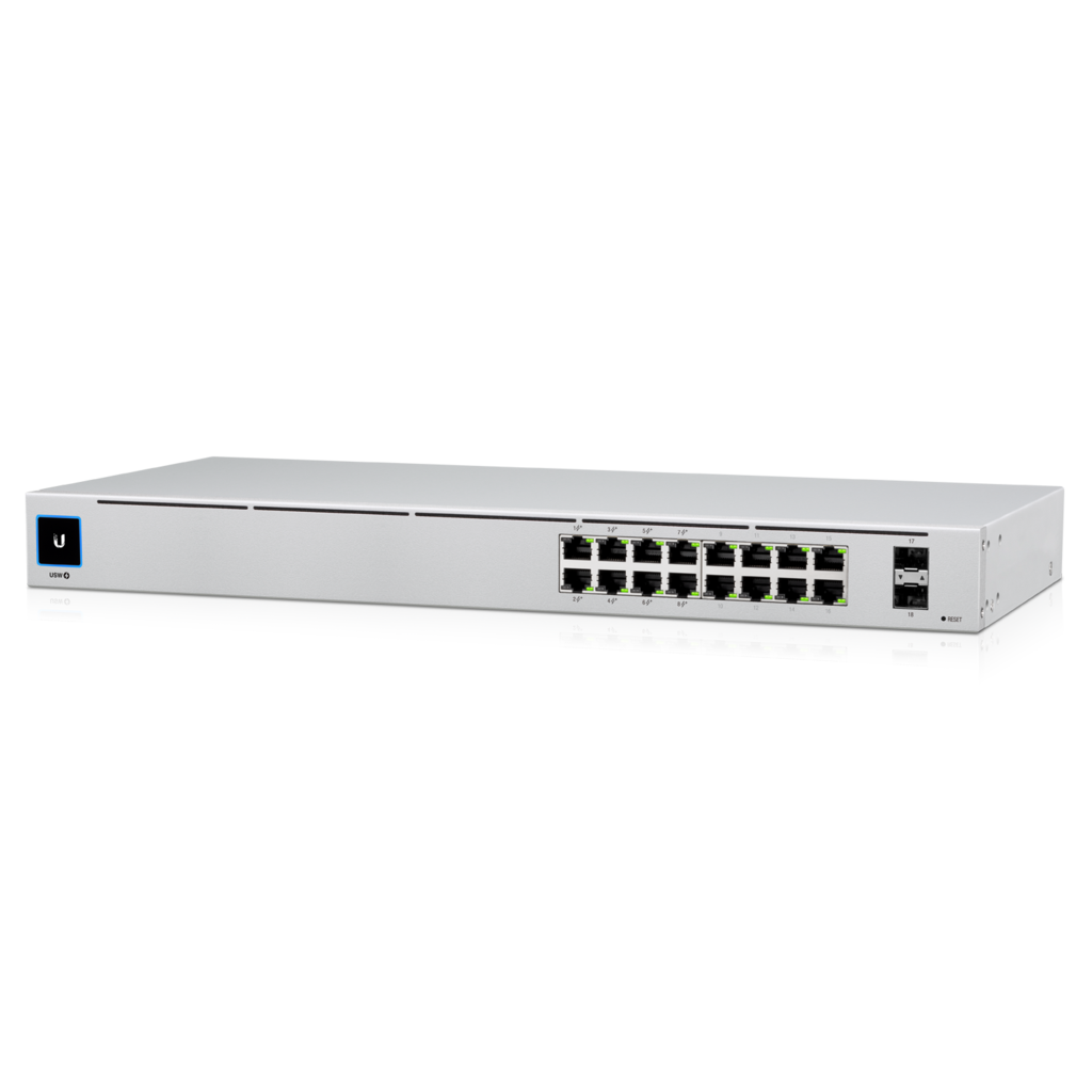 [817882028639] 817882028639 Ubiquiti UniFi 16-port Managed Gigabit Switch - 8x PoE+ Ports, 8x Gigabit Ethernet Ports, 2x SFP , 42W, Touch Display, Fanless , GEN2, 2Yr Warr