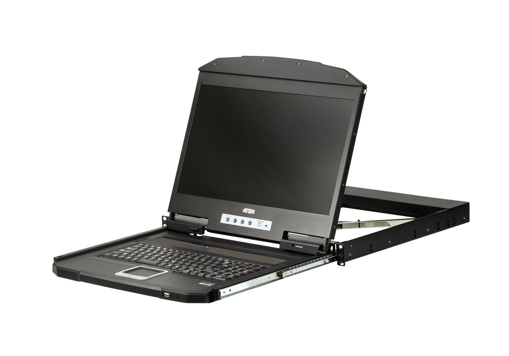 [4719264647284] 4719264647284 Aten Rackmount Single Rail LCD Console HDMI USB w/ 18.5" LCD Display, 1x Custom KVM Cable Included, 1920x1080@60hz Display, LED Illumination