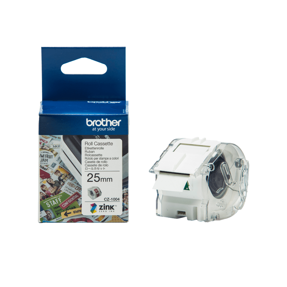 [4977766779302] 4977766779302 Brother CZ-1004 Full Colour continuous label roll, 25mm wide to Suit VC-500W