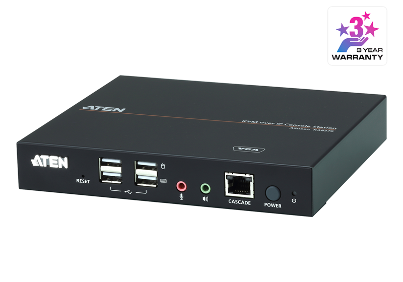KVA-KA8270 Aten VGA USB KVM Console station for selected Aten KNxxxx KVM over IP series, supports full HD with small form factor design for 0U rack space