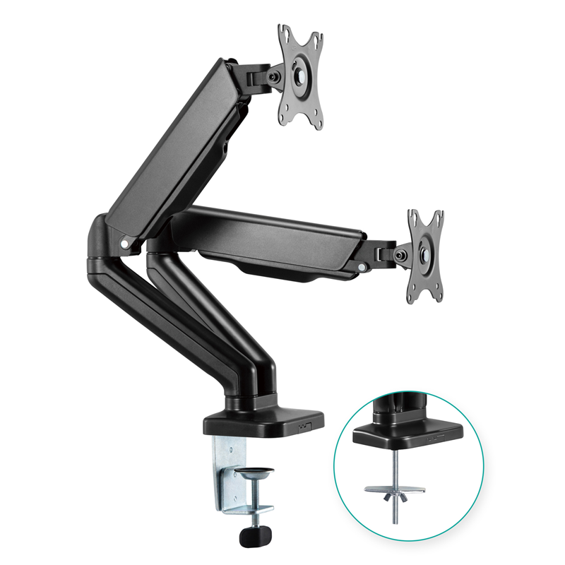 [9346396002909] 9346396002909 mbeat® activiva ErgoLife Dual Monitor Screen Steel Gas Spring Monitor Arm Built-in Spring Tension Cable Management Net Weight	4kg