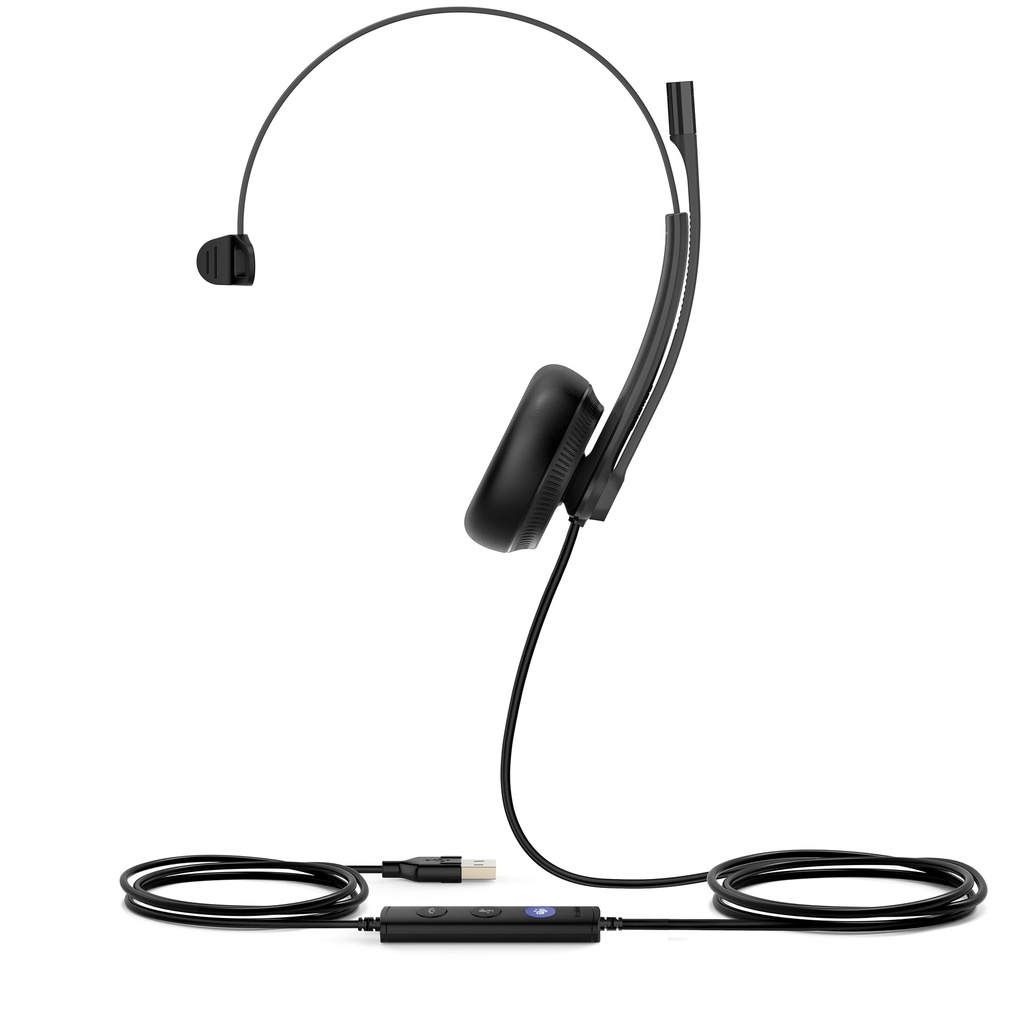 6938818306622 Yealink UH34 Mono Teams USB Headset, Lightweight, All Day Wearing Comfort, Ear Wideband Noise Cancelling Microphone, Leather Ear Cushions, USB-A