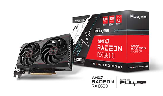 4895106290662 SAPPHIRE PULSE AMD RADEON™ RX 6600 Gaming Graphics Card 8GB GDDR6, AMD RDNA 2, HDMI/DP (11310-01-20G)