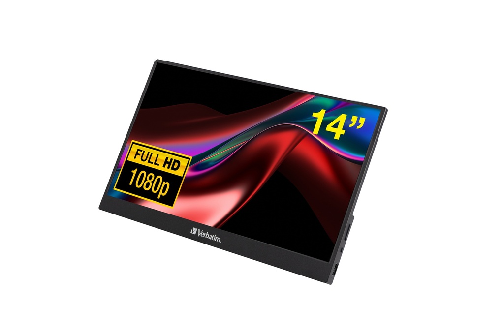 [23942495901] 23942495901 Verbatim 14" IPS FHD 1920x1080 - 60Hz HDMI - USB-C for Laptop / PC / Mac / PS3 / 4 / 5/ Xbox / Phone - Windows, Mac OS  PM-14 Portable Monitor