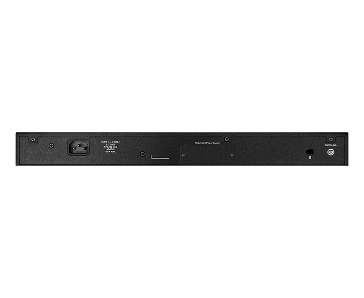 28-Port Gigabit xStack Layer 3+ Managed Stackable PoE Switch with 24 PoE 1000Base-T (4 Combo SFP) and 4 10 GbE SFP+ Ports. PoE budget 370W (740 with D
