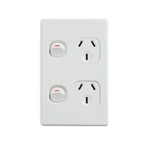 Elegant Double Power Point 250V 10A - Vertical