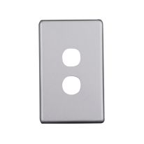 Elegant 2 Gang Aluminium Plate - Silver Matte
